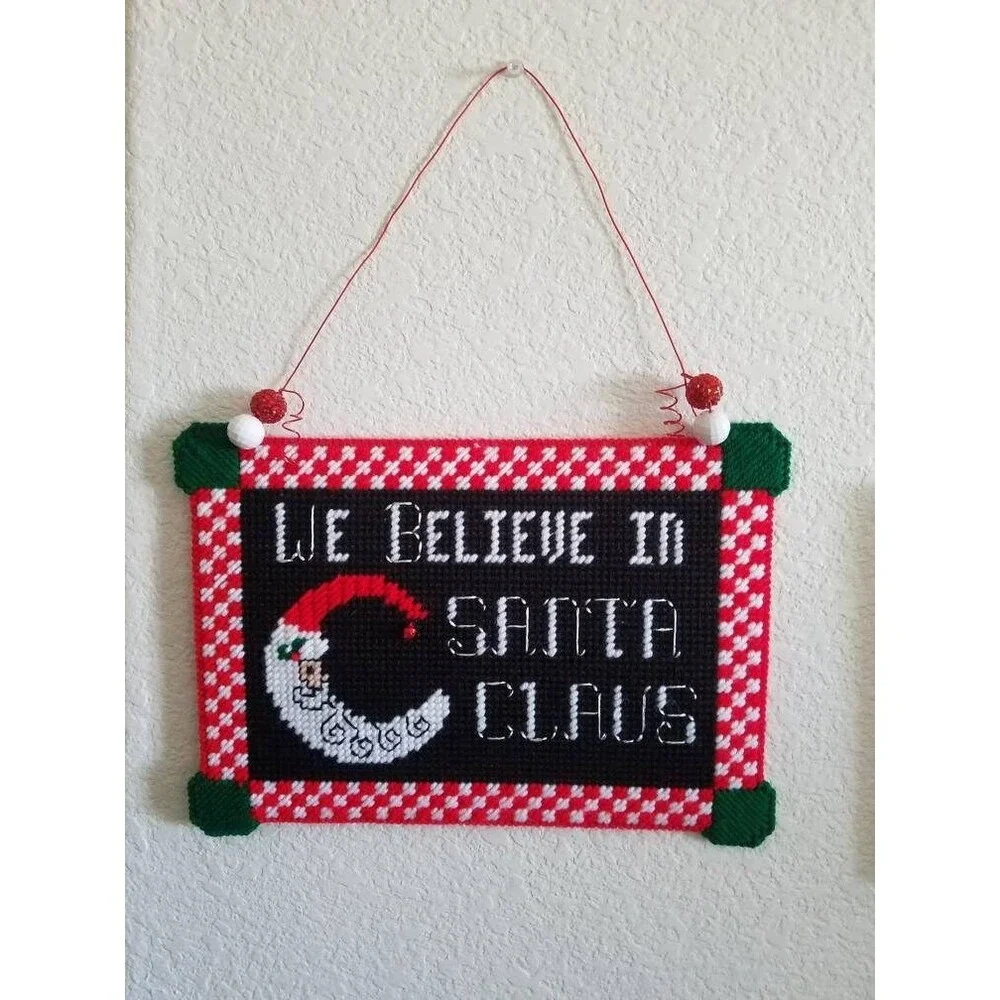 Handmade We Believe in Santa Wall Hanging | Christmas Decor Gift Idea